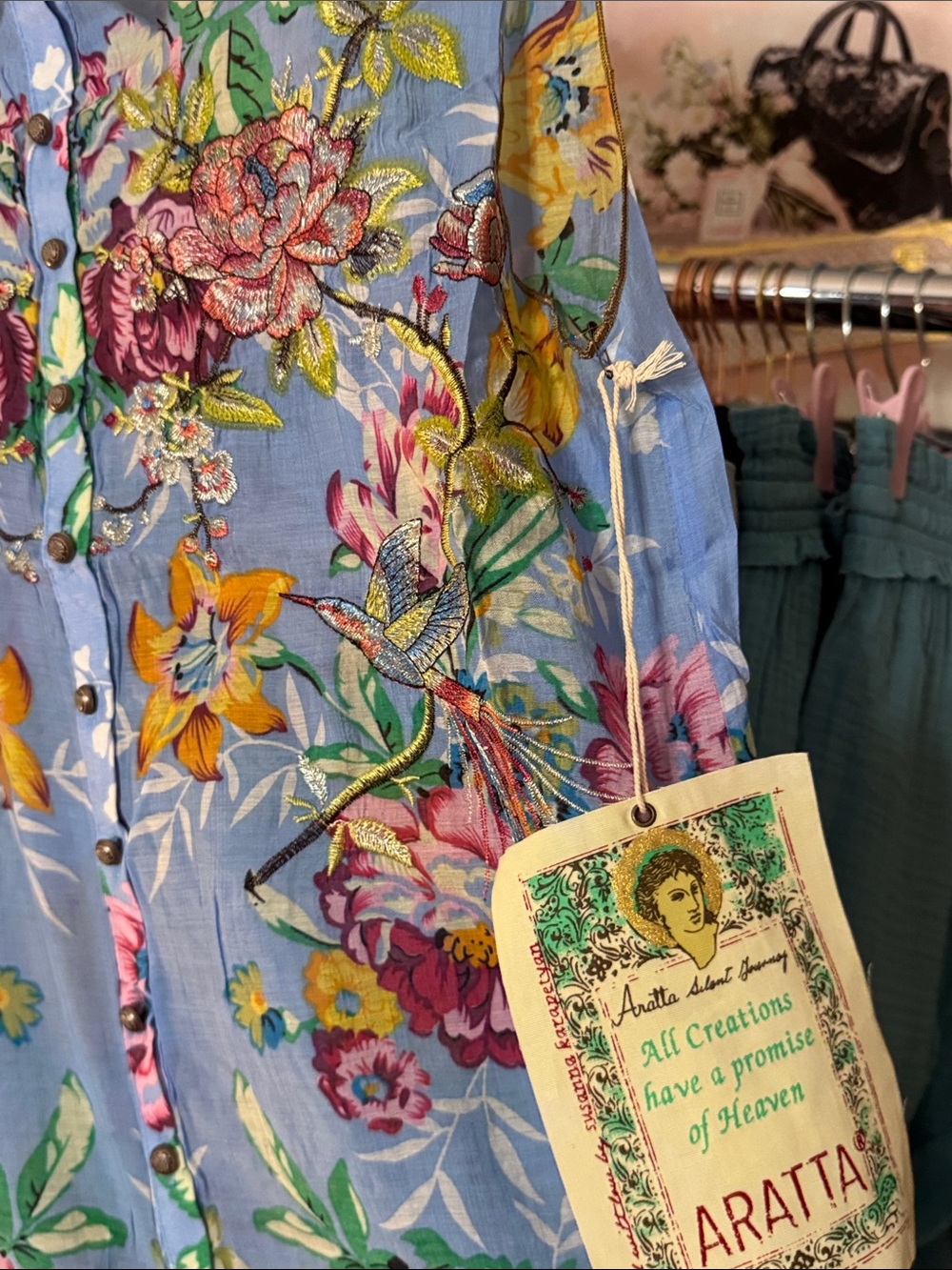 AR3 • "Just Friends" Floral Top by the contemporary clothing line Aratta NWT - Picture 6 of 9